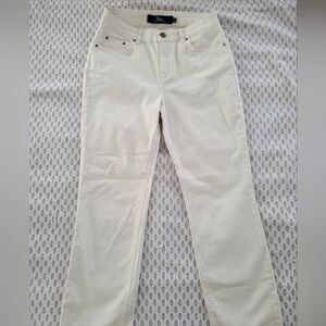 Cream Straight-Leg Jeans
